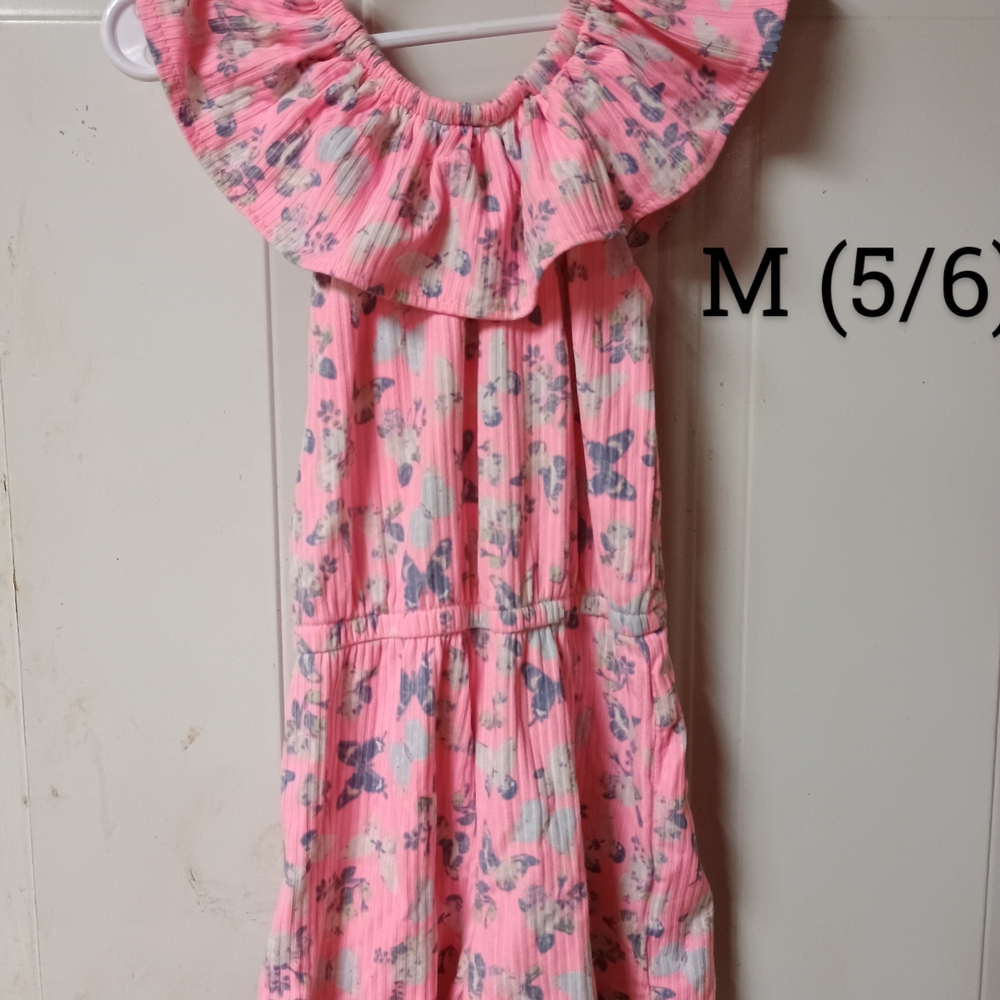 Pink Floral Ruffle Dress